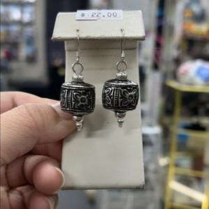 Elegant Thailand 925 Sterling Silver Floral Earrings